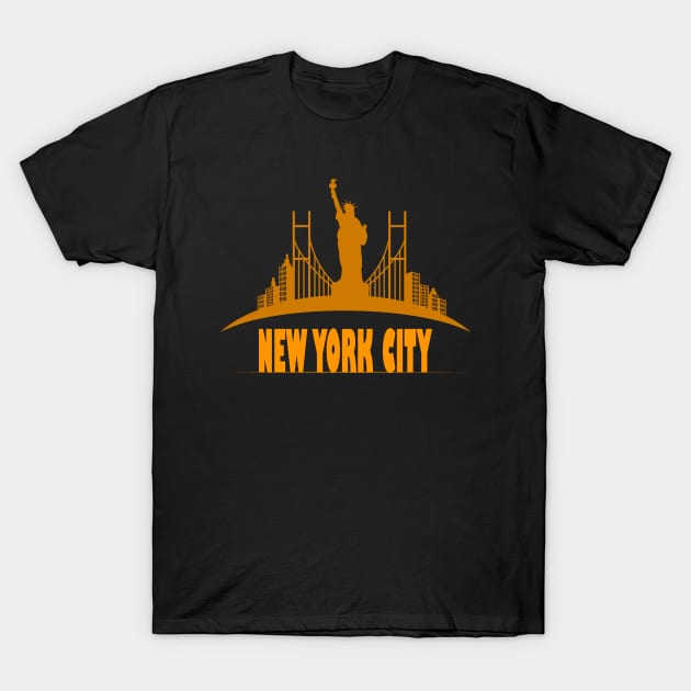 New York city, gold color T-Shirt by Twilight